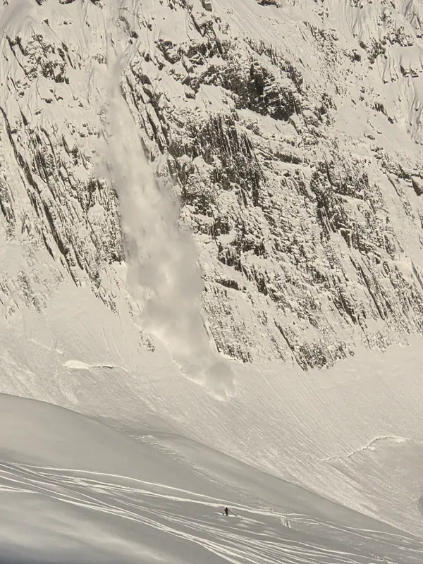 Skredbane i bratt fjellside